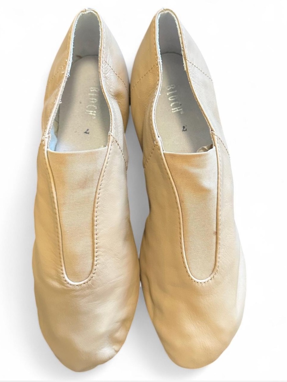 *Like New* BLOCH Leather Dance Jazz Ballet Slippers Stretch Bottom  — 7